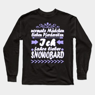 Snowboarden Mädchen Schnee Geschenk Winter Long Sleeve T-Shirt
